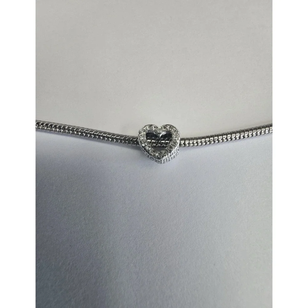 Open Heart Silver Charm Fits all charm bracelets And Necklaces
